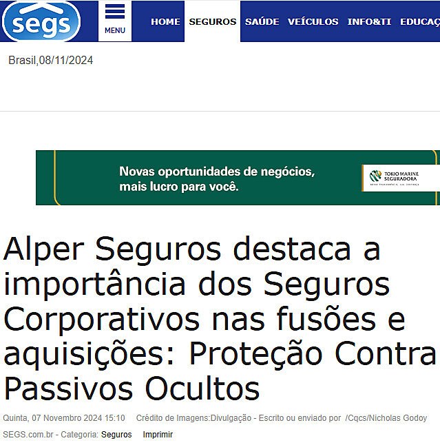 Alper Seguros destaca a importncia dos Seguros Corporativos nas fuses e aquisies: Proteo Contra Passivos Ocultos